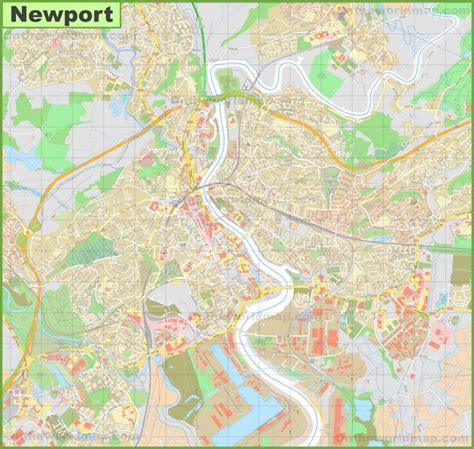 Detailed map of Newport Detailed Map, City Maps, Newport, World Map ...