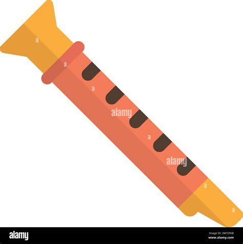 Flute Illustration In Minimal Style Isolated On Background Stock Vector