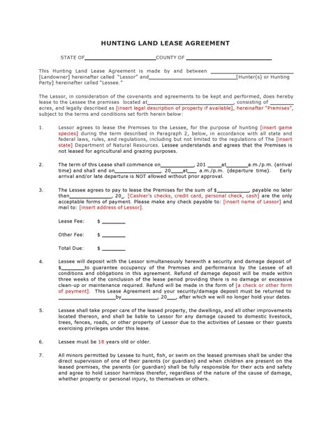 37 FREE Land Lease Agreements Word PDF ᐅ TemplateLab