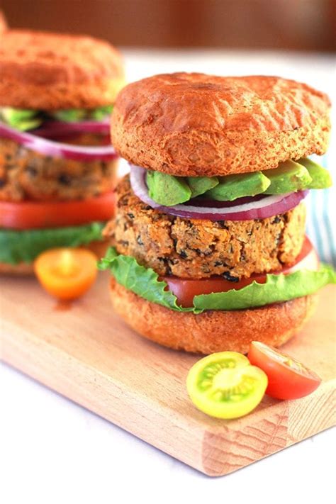 Sweet Potato And Black Bean Veggie Burgers Vegan Gluten Free