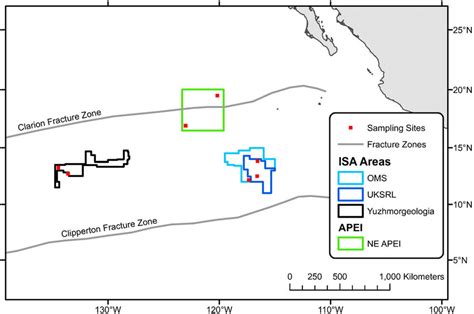 Map of Clarion-Clipperton Zone in the eastern Equatorial Pacific ...