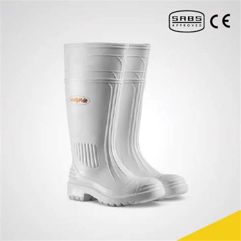 Extra Heavy Duty Mens Gumboots With Steel Toe White