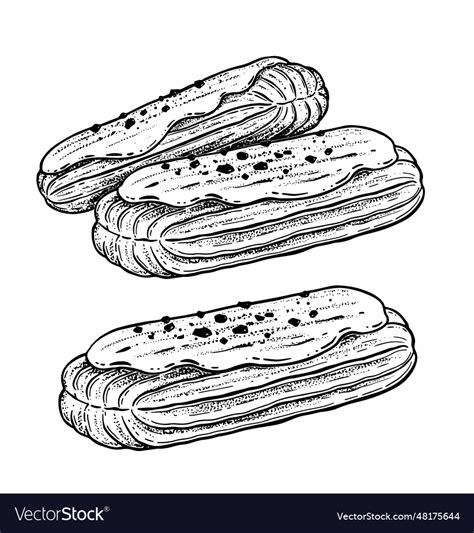 sketchy  eclairs royalty  vector image vectorstock