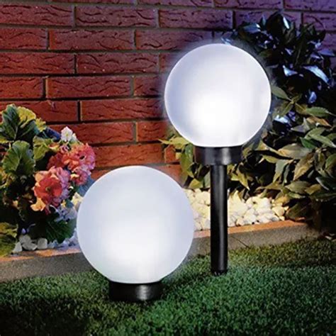 Pack 2 Foco Led Solar Estaca Tipo Globo Para Jardin