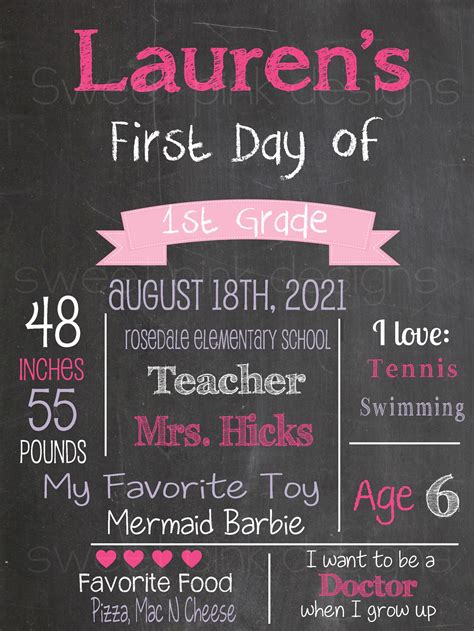 Chalkboard First Day of School Printable - Etsy