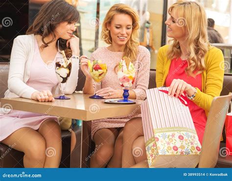 Attractive Ladies in the Shopping Mall Stock Photo - Image of happy ...