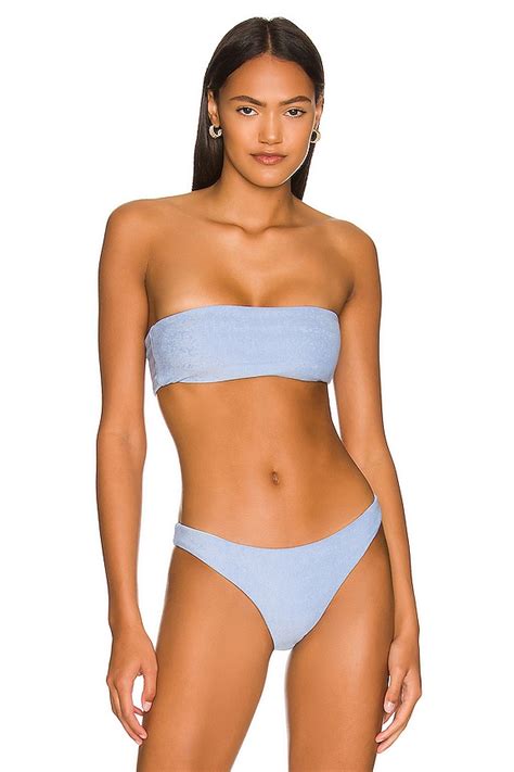 JADE SWIM All Around Bandeau Bikini Top In Sky Terry REVOLVE