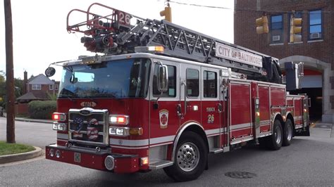 Baltimore City Fire Department Truck 26 Responding 10 17 23 Youtube