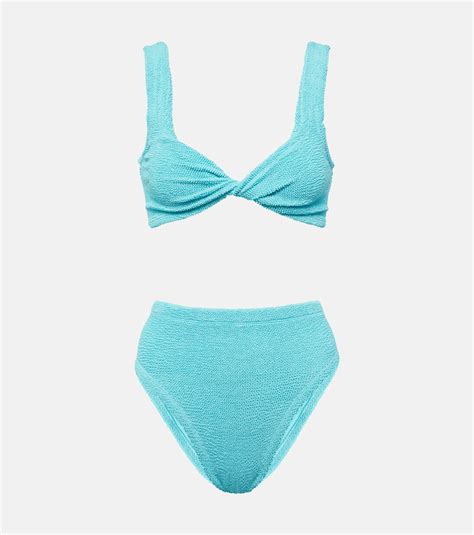 Jamie High Rise Bikini In Blue Hunza G Mytheresa