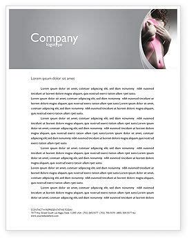 Breast Cancer Ribbon On The Naked Girl Body Letterhead Template Layout