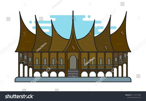 Illustration Rumah Gadang Traditional House West Stock Vector (Royalty Free) 1151417984 ...