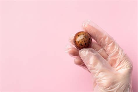 Premium Photo Painted Handcrafted Chocolate Bonbon In A Human Hand