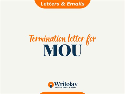 MOU Termination Letter 2 Templates Writolay