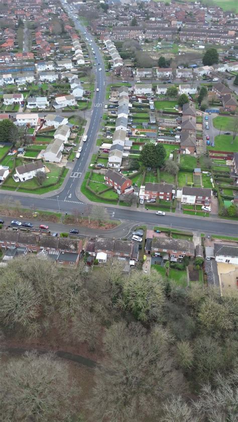 High Angle Footage of Corby City of Northamptonshire, England. UK ...