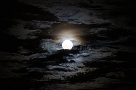 Full Moon with Clouds, Paschal Full Moon in April, 2023 Stock Image ...