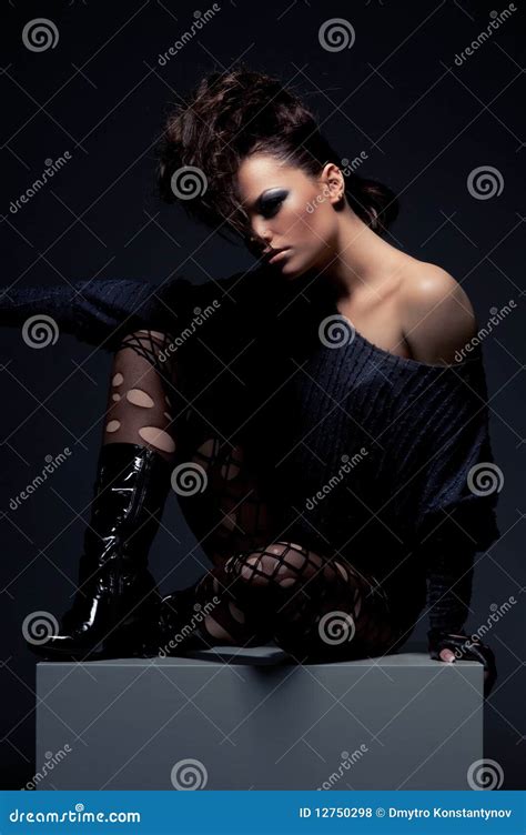 Stylish Model With Naked Shoulder Royalty Free Stock Image Cartoondealer