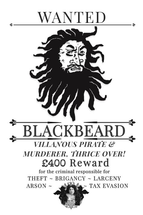 Our Flag Means Death Blackbeard Wanted Poster Ourflagmeansdeath