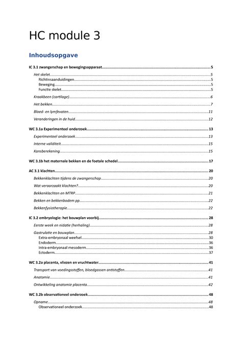 HC Module 3 College Aantekeningen Inhoudsopgave HC Module IC 3