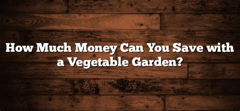 How Much Money Can You Save With A Vegetable Garden Inter Culturalu