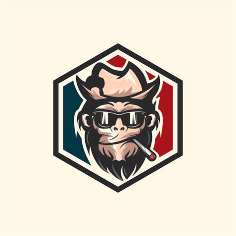 Premium Vector Geek Monkey Mascot Vector Logo Illustration