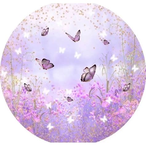Painel Redondo Borboleta Lilás - PAINEL REDONDO DE BORBOLETA LILAS | Shopee Brasil