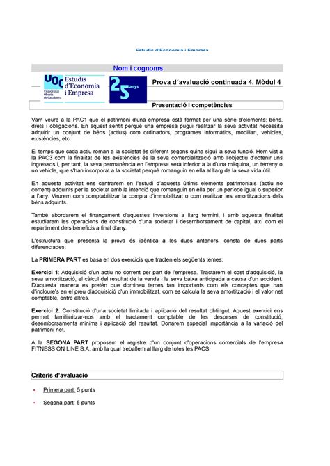 Introduccio Comptabilitat PAC4 Enunciat I Plantilla De Solucio 2122 2