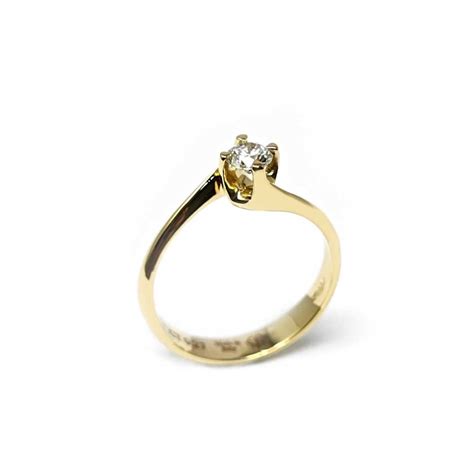 Anello Solitario In Oro Giallo Con Diamante CT 0 27