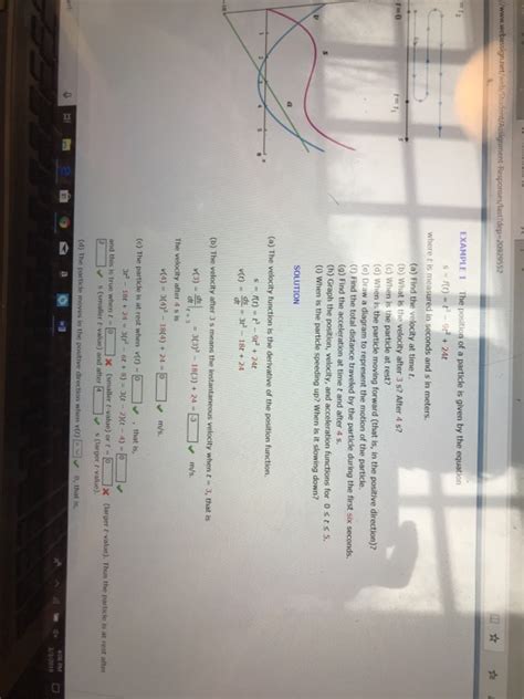 Solved Example 1 The Position Of A Particle Is Given By The