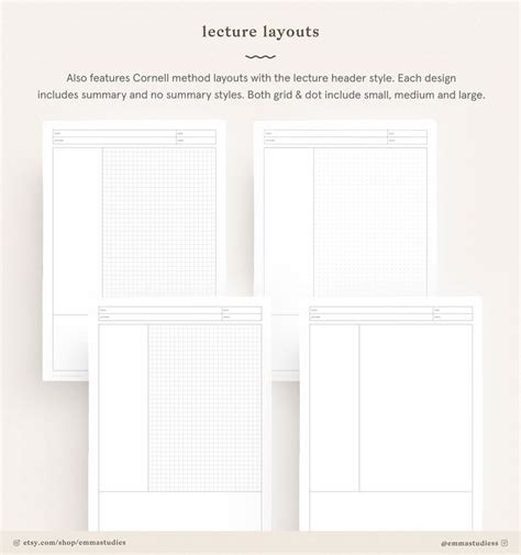 Student Note Taking Template Printable Pack A4 A5 And Letter