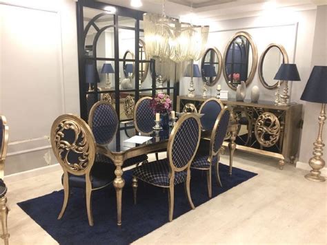 Casa Padrino Luxury Baroque Furniture Set Blue Antique Gold 1