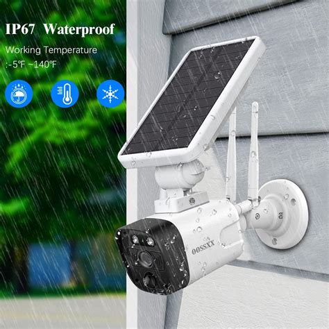 Solar Powered Outdoor 3.0MP Wireless Camera with Rechargeable Batter ...