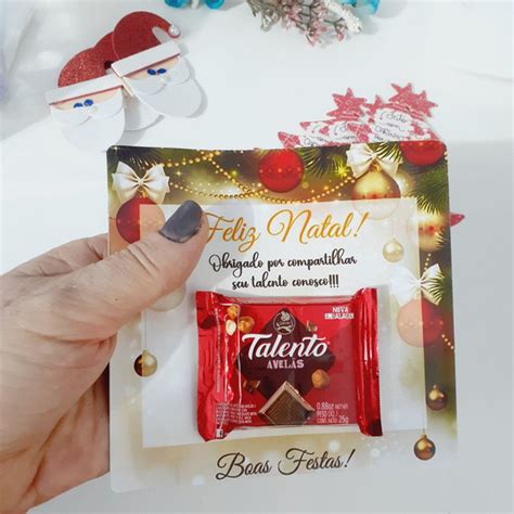 Lembrancinha De Natal Chocolate Talento Mensagens Elo7