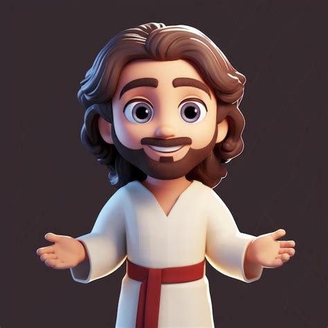 Premium Photo D Jesus Cartoon Character