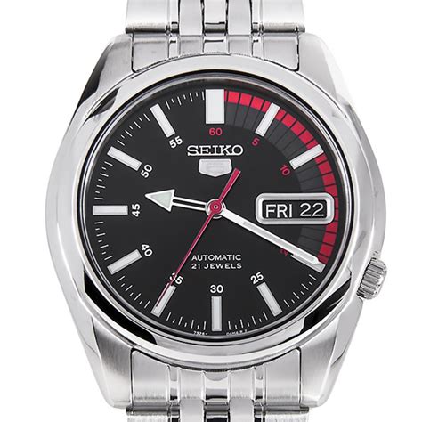 Seiko Snk Snk K Automatic Jewels Black Dial Stainless Steel