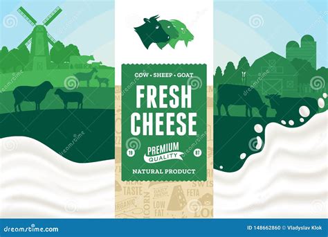 L Illustration De Fromage Avec La Vache Les Moutons La Ch Vre Et Le