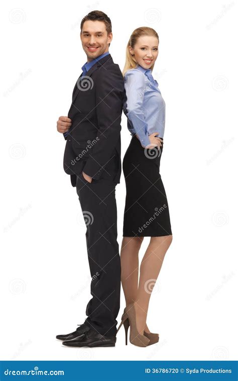 Man And Woman In Formal Clothes Stock Photo Image Of Friendly