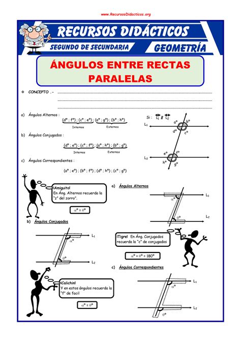 Ngulos Entre Rectas Paralelas Para Segundo De Secundaria Ngulos