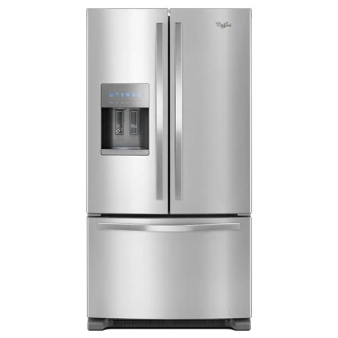 Whirlpool 36 In W 25 Cu Ft French Door Refrigerator In Fingerprint Resistant Stainless Steel