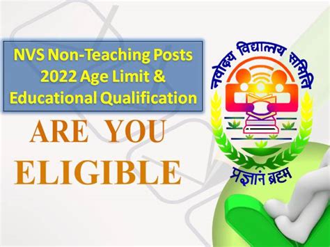 Nvs Non Teaching Posts Recruitment Eligibility Criteria Age Limit