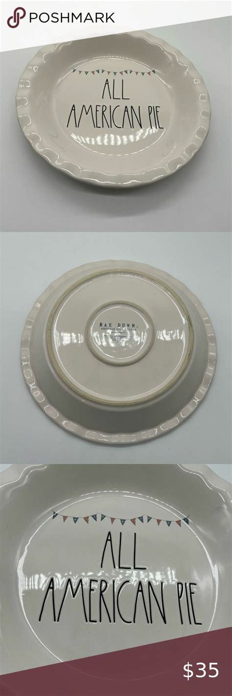 Rae Dunn All American Pie Ceramic Pie Plate American Pie Pie Plate