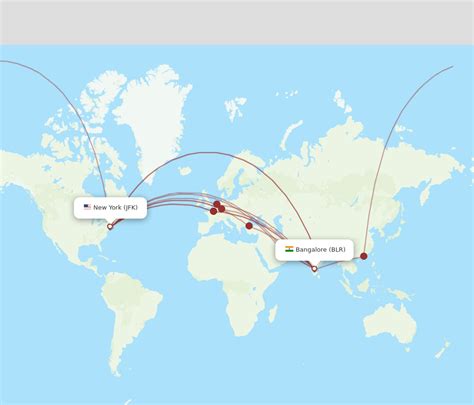 All Flight Routes From New York To Bengaluru Jfk To Blr Flight Routes