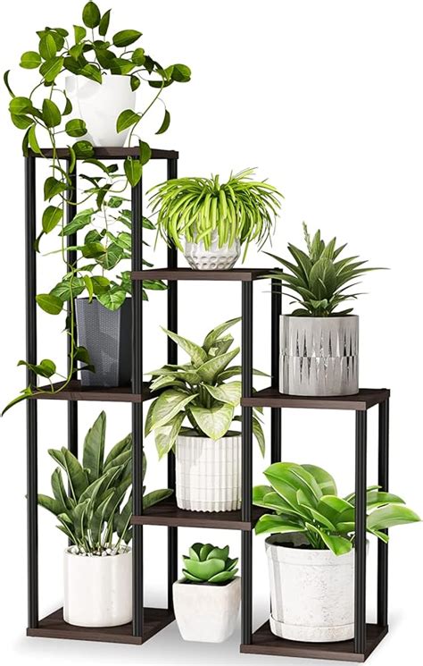 Amazon Bamworld Plant Stand Indoor Outdoor Plant Shelf 7 Pot Metal