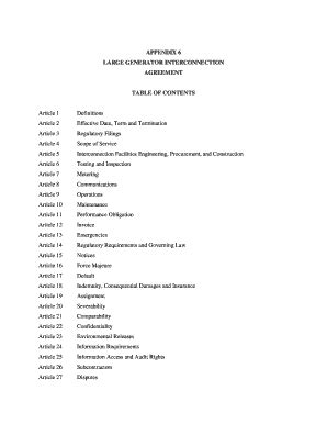 Fillable Online Large Generator Interconnection Agreement Iso New