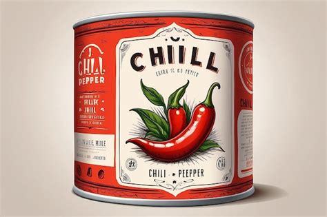 Packaging Design For Chili Pepper Hot Sauce Vintage Product Label Template Retro Package