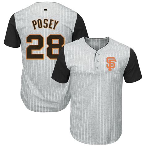 mens san francisco giants buster posey majestic grayblack big tall