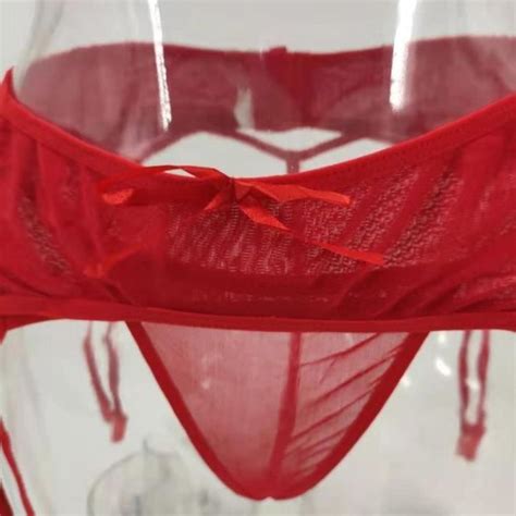 Porte jarretelle Élastique Sexy Dentelle Sous Vêtements Jupe Jarretière Lingerie Slip Rouge