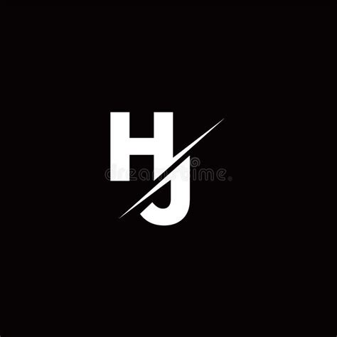 HJ Logo Letter Monogram Slash With Modern Logo Designs Template Stock