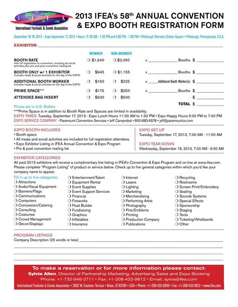 Expo Registration Form International Festivals And Events Association