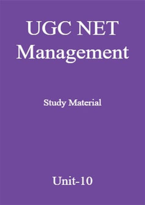 Download UGC NET Management Study Material Unit-10 PDF Online 2021 