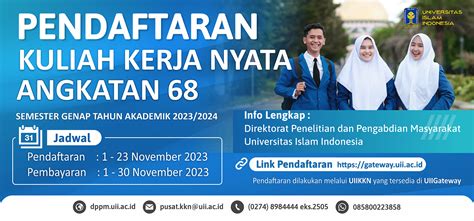 Pengumuman Pendaftaran KKN Angkatan 68 Semester Genap TA 2023 2024